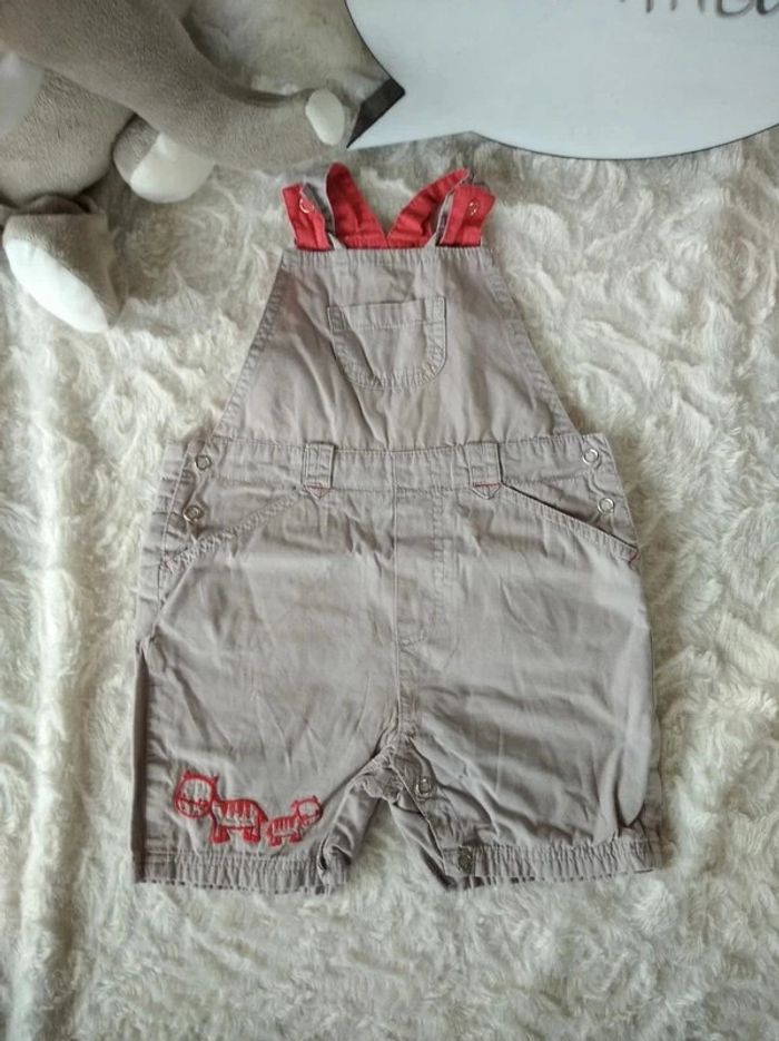 Salopette short Garçon 6 mois Âne Tissaia 100% coton - photo numéro 2