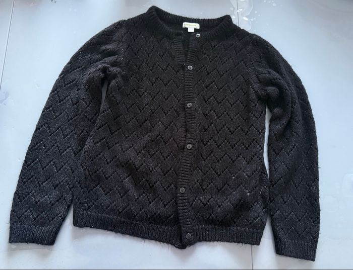 Beau cardigan gilet fille T 10 ans Vert Baudet couleur noir  Très bon état
