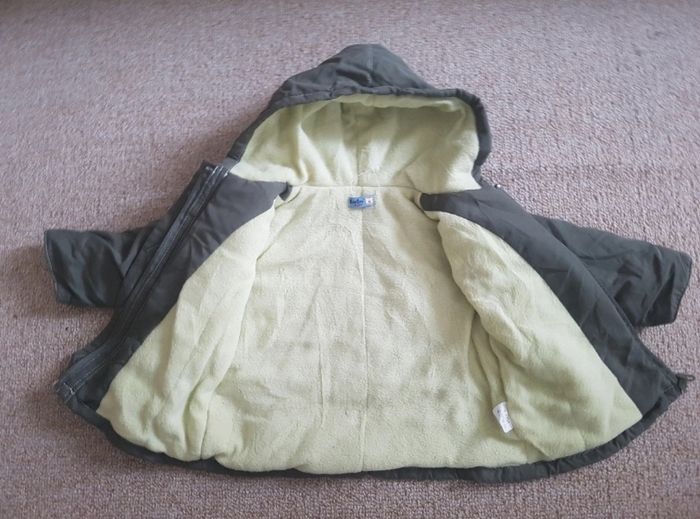 Manteau à capuche hiver vert, 6/12 mois - photo numéro 4