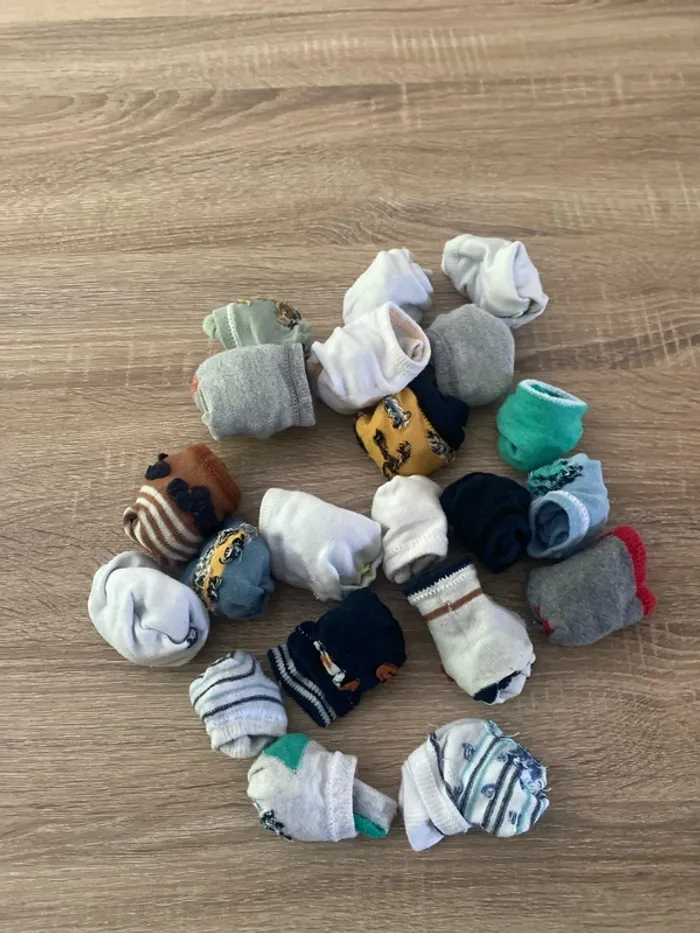 20 paires chaussettes garçon 19/22 - photo numéro 2