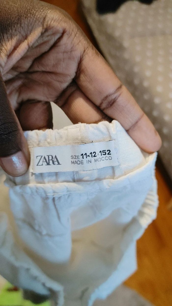 Pantalon en lin taille 11 12 ans 152 cm Zara blanc - photo numéro 9
