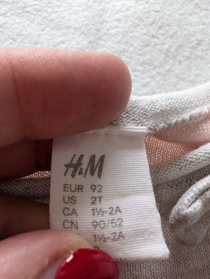 Pull gris clair à gros pois roses - 92 - H&M - photo numéro 4