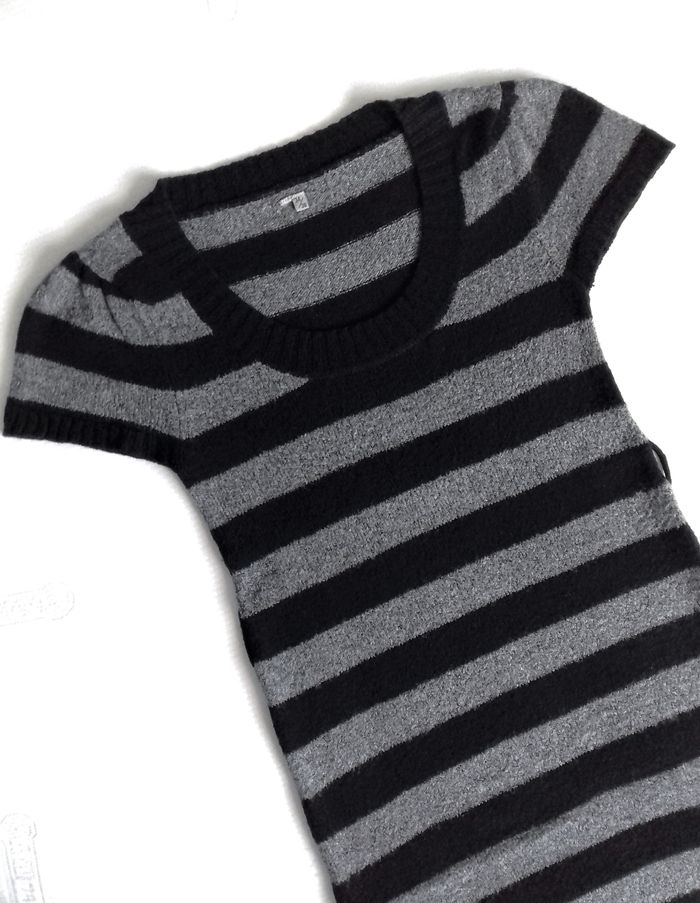 Robe tunique à rayures en lainage - photo numéro 2