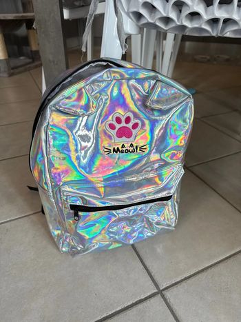 Sac à dos métallique à imprimé pattes multicolores