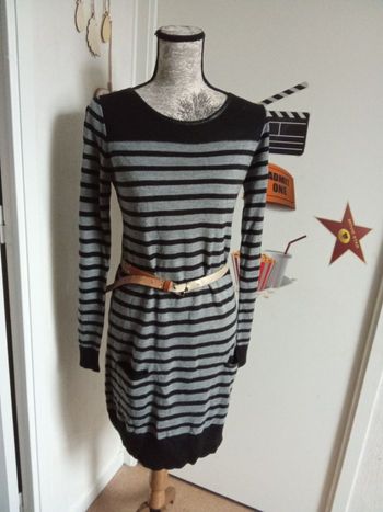 Robe longue hiver maternité, grossesse, mi saison ,noire,  grise taille M ou 40