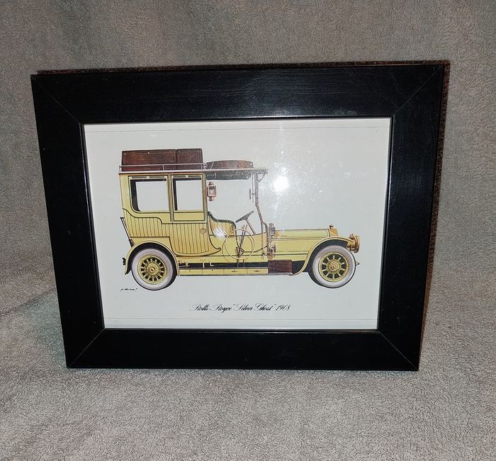 carte déco sous cadre voiture véhicule Rolls Royce Silver Ghost 1908
