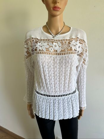 Pull léger blanc à manches longues Morgan taille S TBE