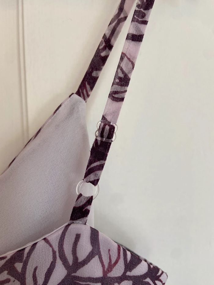 Top fines bretelles mousseline de soie mauve Alain Manoukian