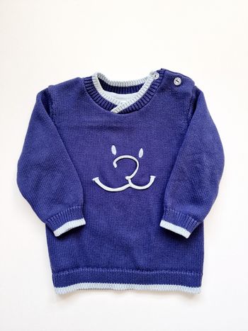 Noukie's - Pull en tricot, manches longues, col V (12 mois)