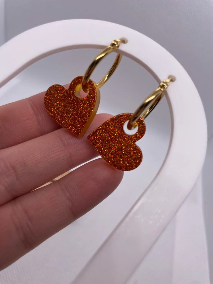 Paire de pampilles interchangeables avec créoles acier inoxydable - photo numéro 5