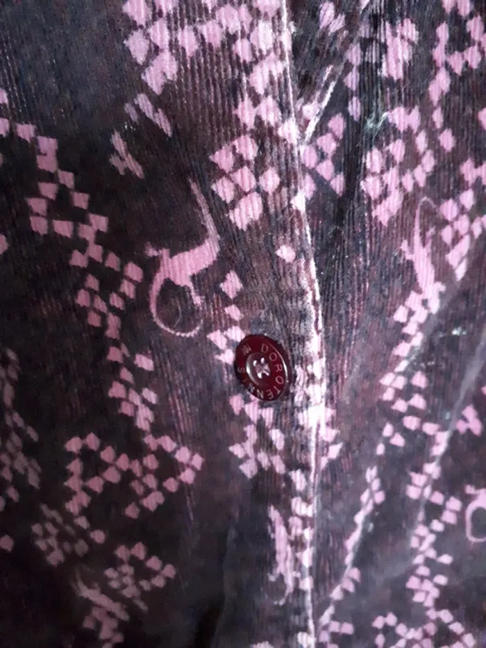 Veste velours bordeaux imprimé 4 - photo numéro 3