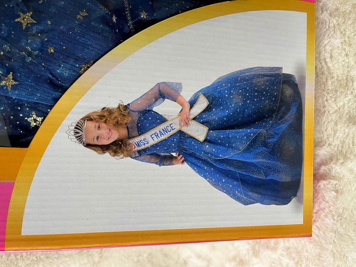 Robe Miss France Deluxe bleue nuit Upyaa 11/12 ans sous housse organza avec cintre satin - photo numéro 4