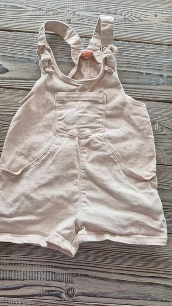 Salopette combi short jean beige tape a l'oeil 6 ans