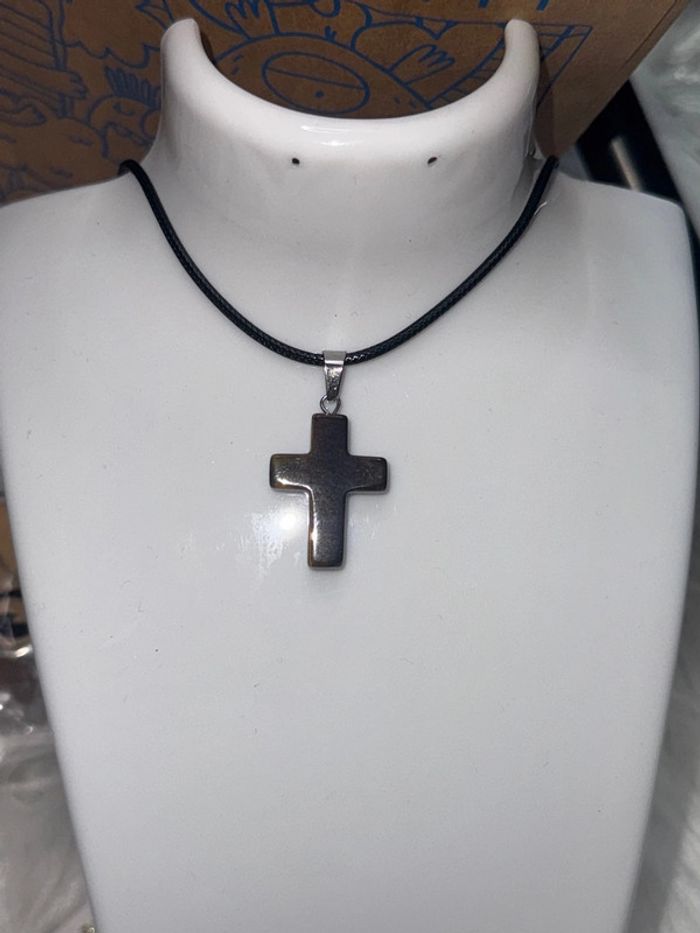 Sublime, croix, minéraux, véritable, œil de tigre