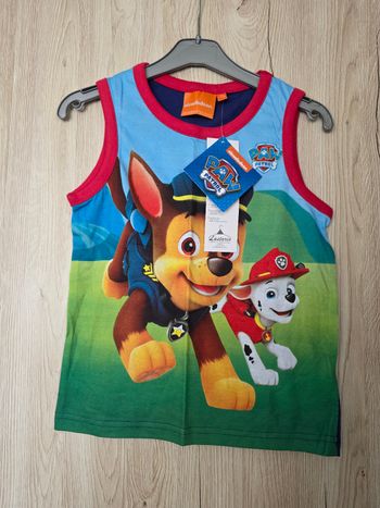 DÉBARDEUR MARCEL GARÇON  PAW PATROL NICKELEDEON BLEU MARINE NEUF AVEC ÉTIQUETTE DESSUS TAILLE 6ANS