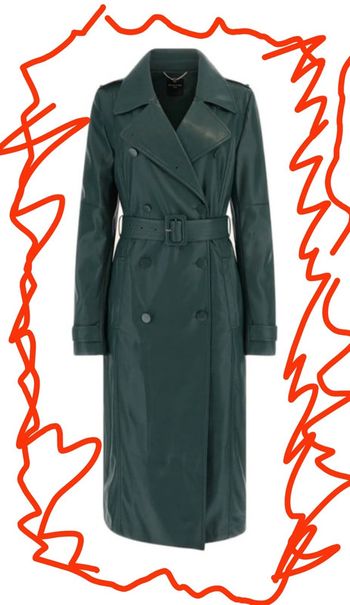 Veste trench longue verte Guess