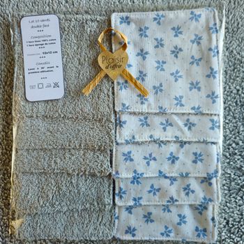 10 lingettes lavables 12x12 cm 