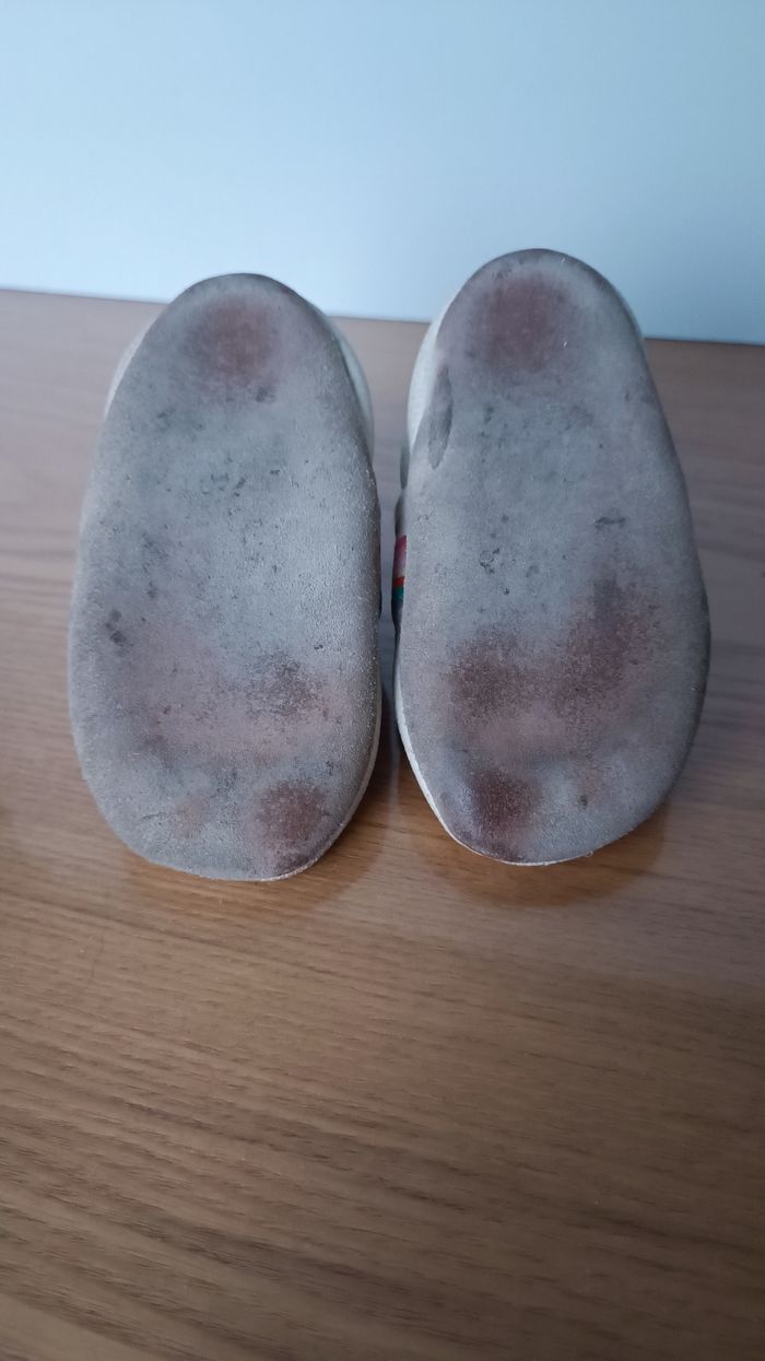 Lot 2 chaussons cuir Rose et Chocolat 6-12mois - photo numéro 6