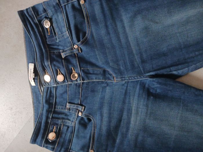 jean bleu taille haute Taille 38 Morgan - photo numéro 2