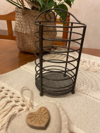 Porte couverts fer forgé marron