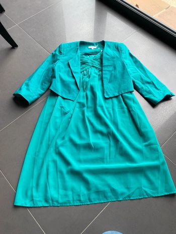 Ensemble veste et robe emeraude M