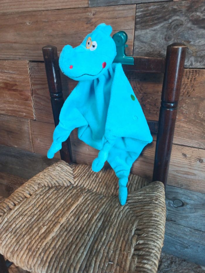 Doudou rhinocéros carré blanc tbe - photo numéro 2