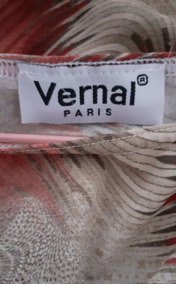 Superbe blouse "plumes". Taille XL. Vernal Paris - photo numéro 4