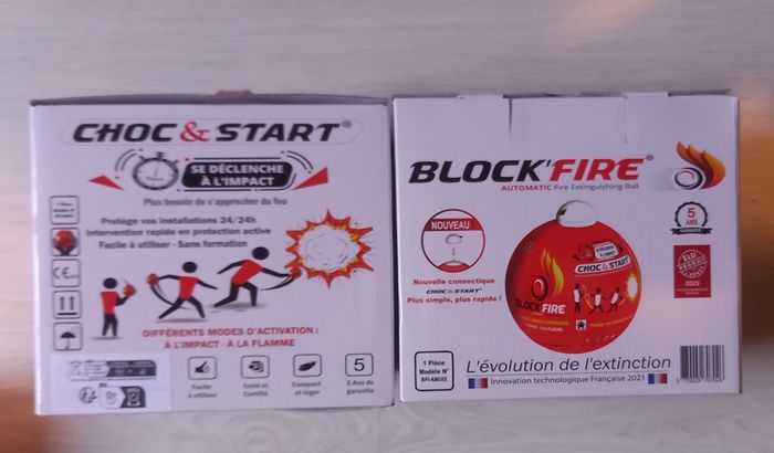 Lot de 2 Block Fire –Boule Extinctrice Automatique – Intérieur /Extérieur –NEUFS - photo numéro 3