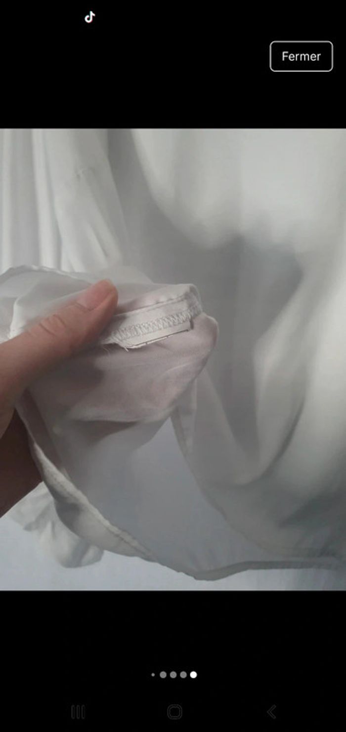 Blouse blanche effet satinée - photo numéro 6