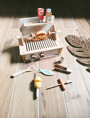 🍗Jeu d'imitation - Dinette Barbecue et rôtissoire en Bois - marque Vertbaudet - 