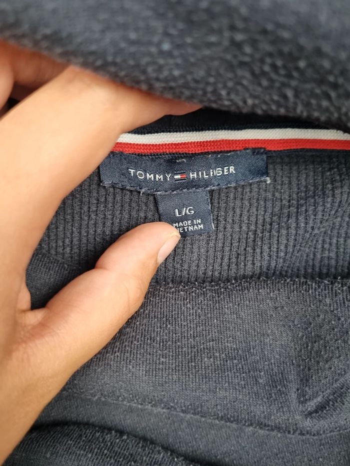 Sweat col zippé Tommy Hilfiger bleu marine – Taille L Femme (mesures en photos) - photo numéro 7