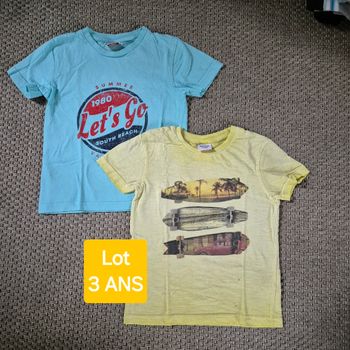 Lot de 2 t-shirts MC garçon - 3 ans