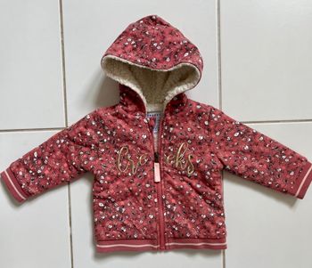 Veste en molleton à fleurs, doublée fourrure