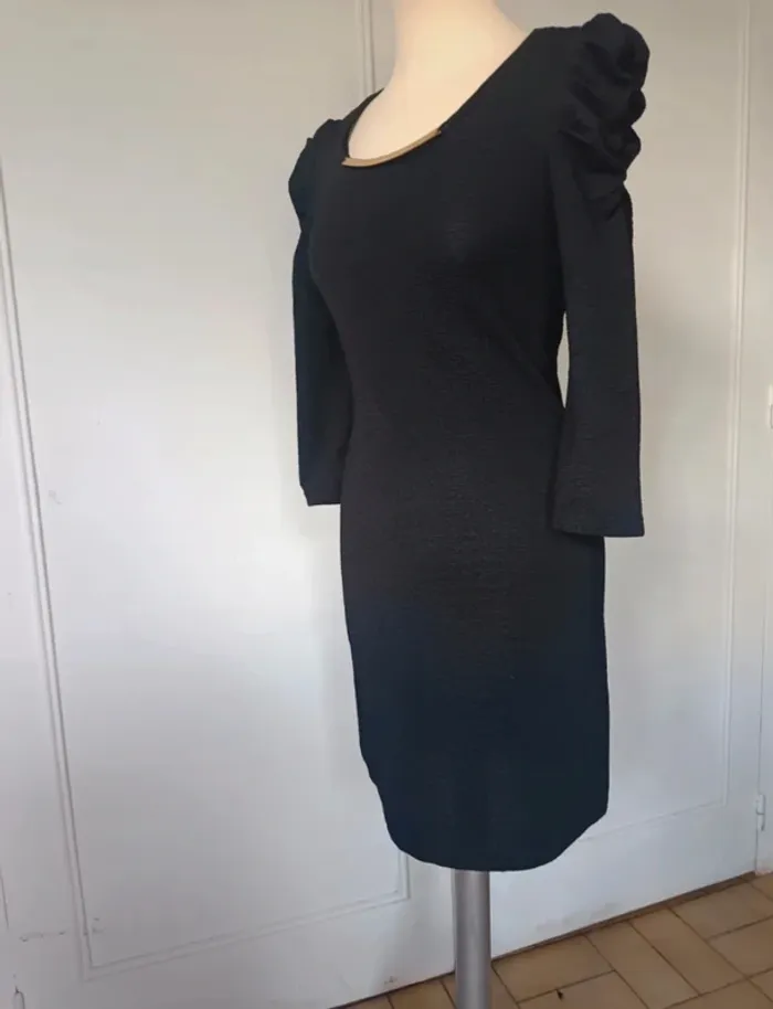 💎 petite robe noire de soirée coquette chic  femme résille à Petit pois t s 36 mim - photo numéro 2
