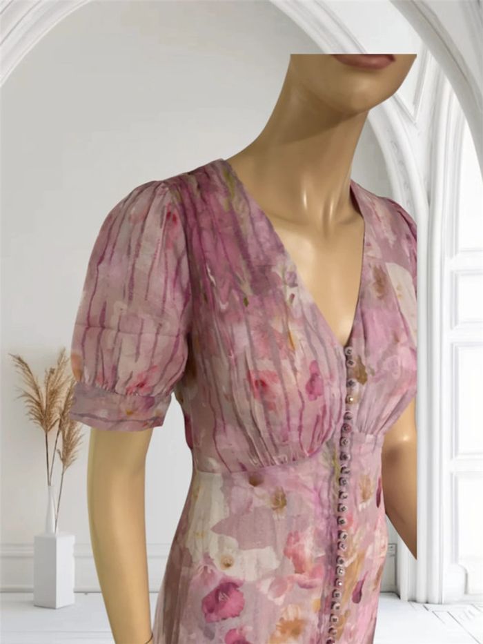 Robe The Kooples neuve - Taille 1 - Imprimé fleuri romantique - photo numéro 2