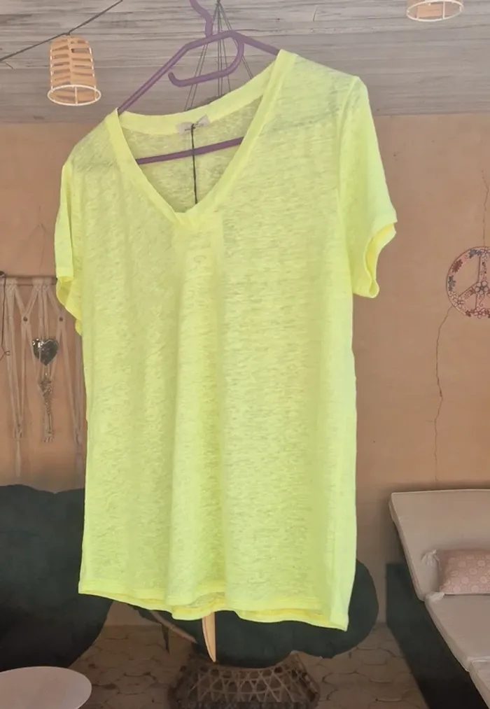 T-shirt Only Sud jaune fluo neuf avec étiquette - photo numéro 6