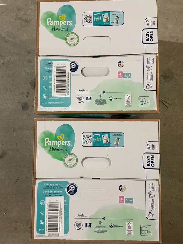 75€ les 216 couches Pampers Harmonie T4 (9 - 14 kg) - photo numéro 2