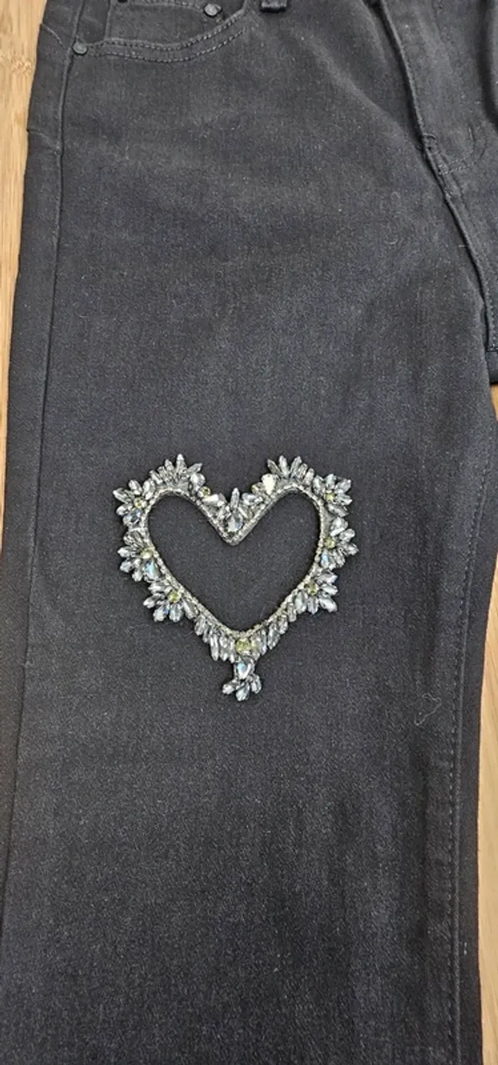 Jeans strass Mila premium noir T:40/L - photo numéro 2