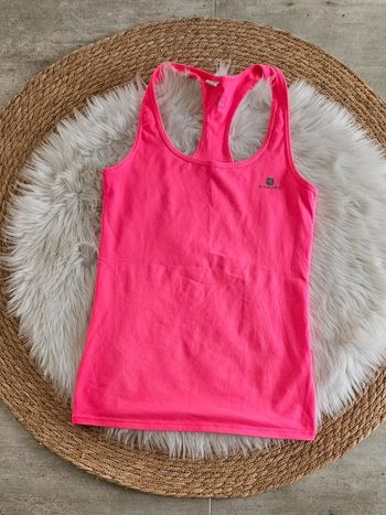 Débardeur rose fluo de sport domyos