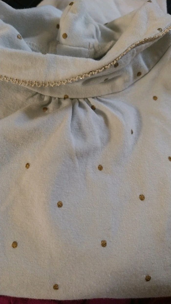 Maillot manches longues col roulé taille 9 mois marque kiabi - photo numéro 3