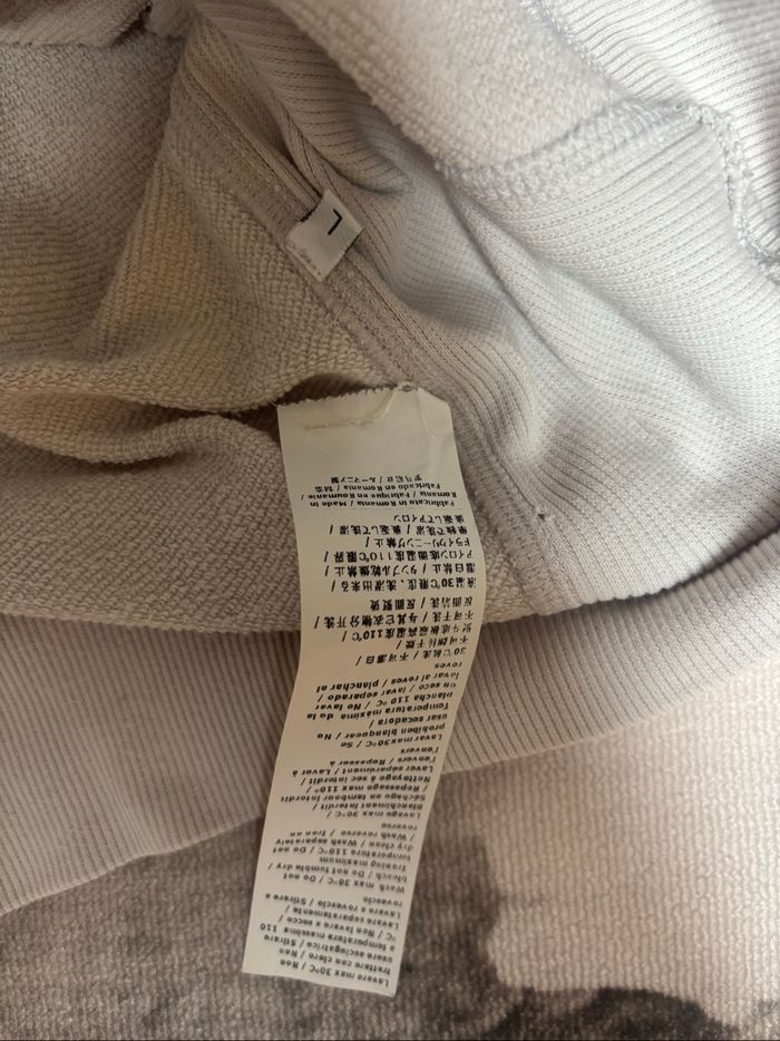 Sweat C.P Company taille S blanc logo brodé ton sur ton - photo numéro 7