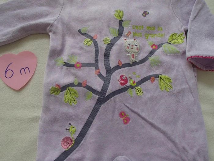 pyjama velours 1 pièce 6 mois - photo numéro 2