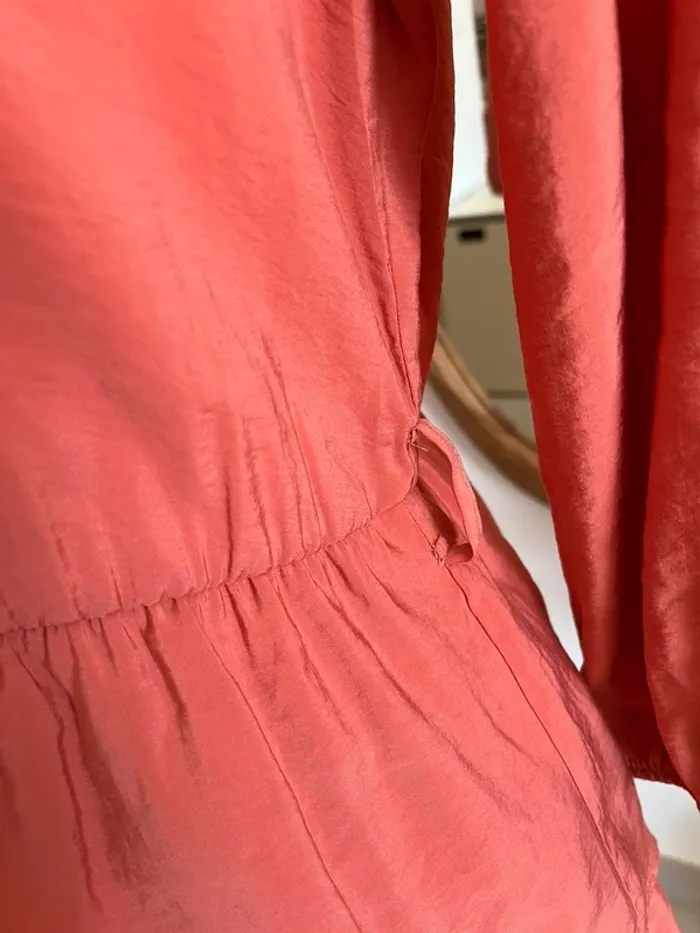 Robe manches 3/4 corail Zara - photo numéro 4