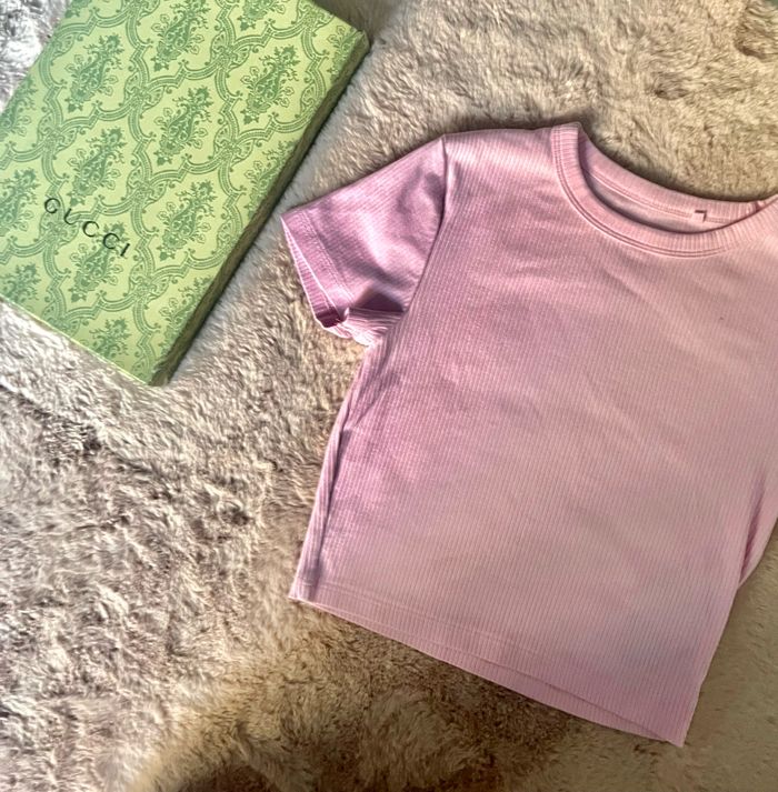 T shirt Top rose pour femme taille S