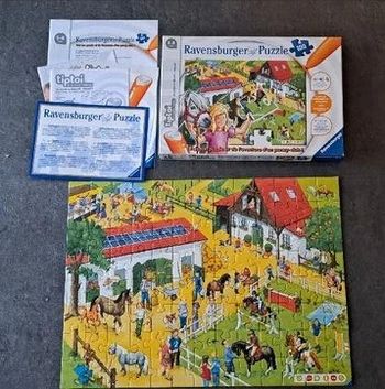 Puzzle 100 pièces Tiptoi Le poneyclub Ravensburger tres bon etat