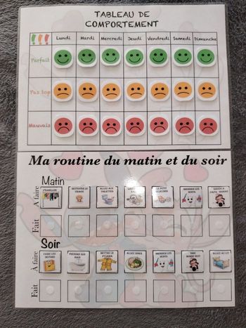 Ma routine du matin et du soir plus fiche comportement