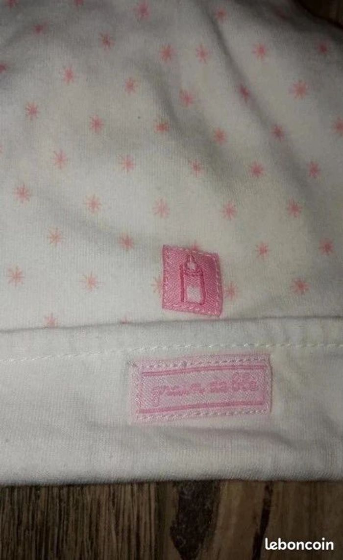 Lot bonnet chaussons blanc pois rose fille grain de blé taille 1 mois - photo numéro 6