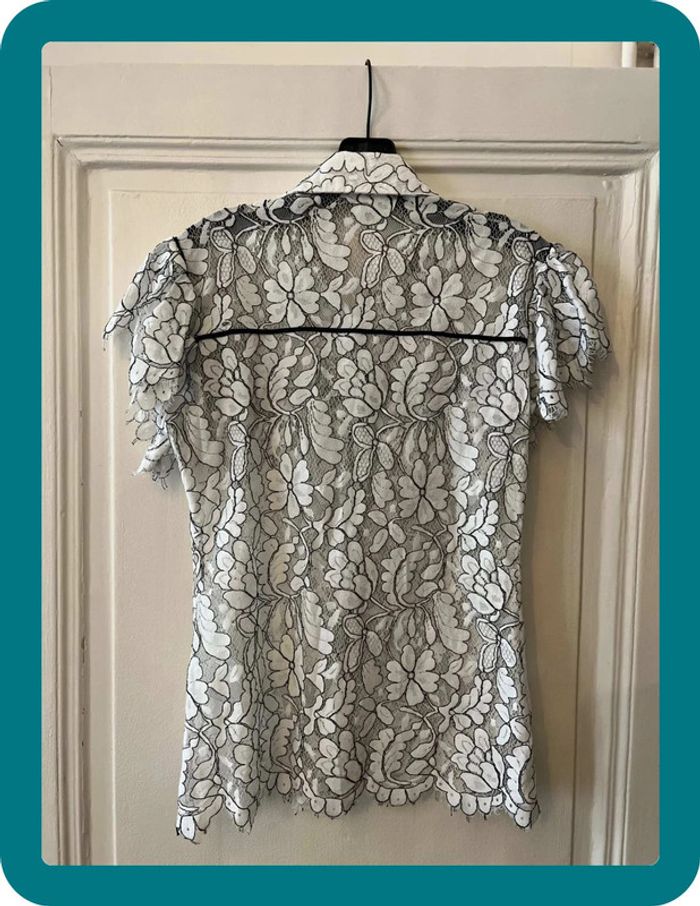 Chemise dentelle Medicis manches courtes à volants 36 - Anne Fontaine - photo numéro 3