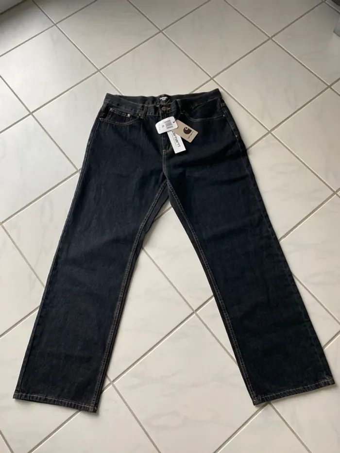 Jeans Carhartt WIP Homme Taille XL Noir Neuf avec étiquette - photo numéro 3
