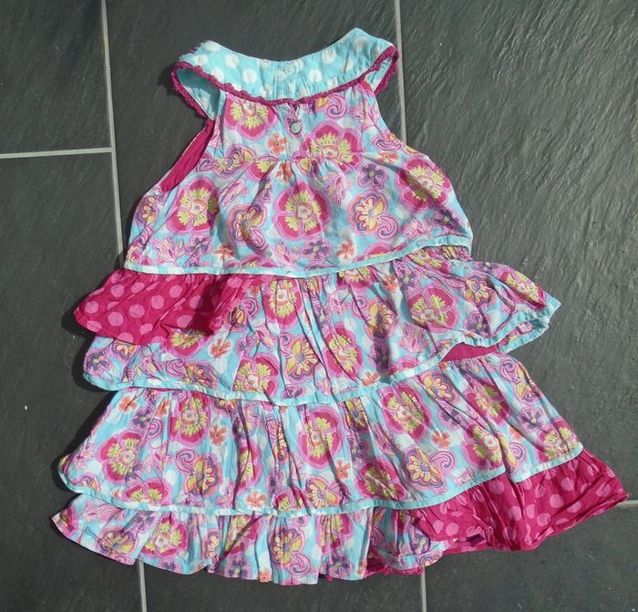 Jolie robe longue à volants colorée fille 4 ans (104 cm) - photo numéro 3